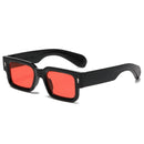 Fashion Retro Thick Leg Square Frame Sunglasses Men Women Popular Brand Small Frame Rice Nail Sun Glasses Black Yellow Glasses